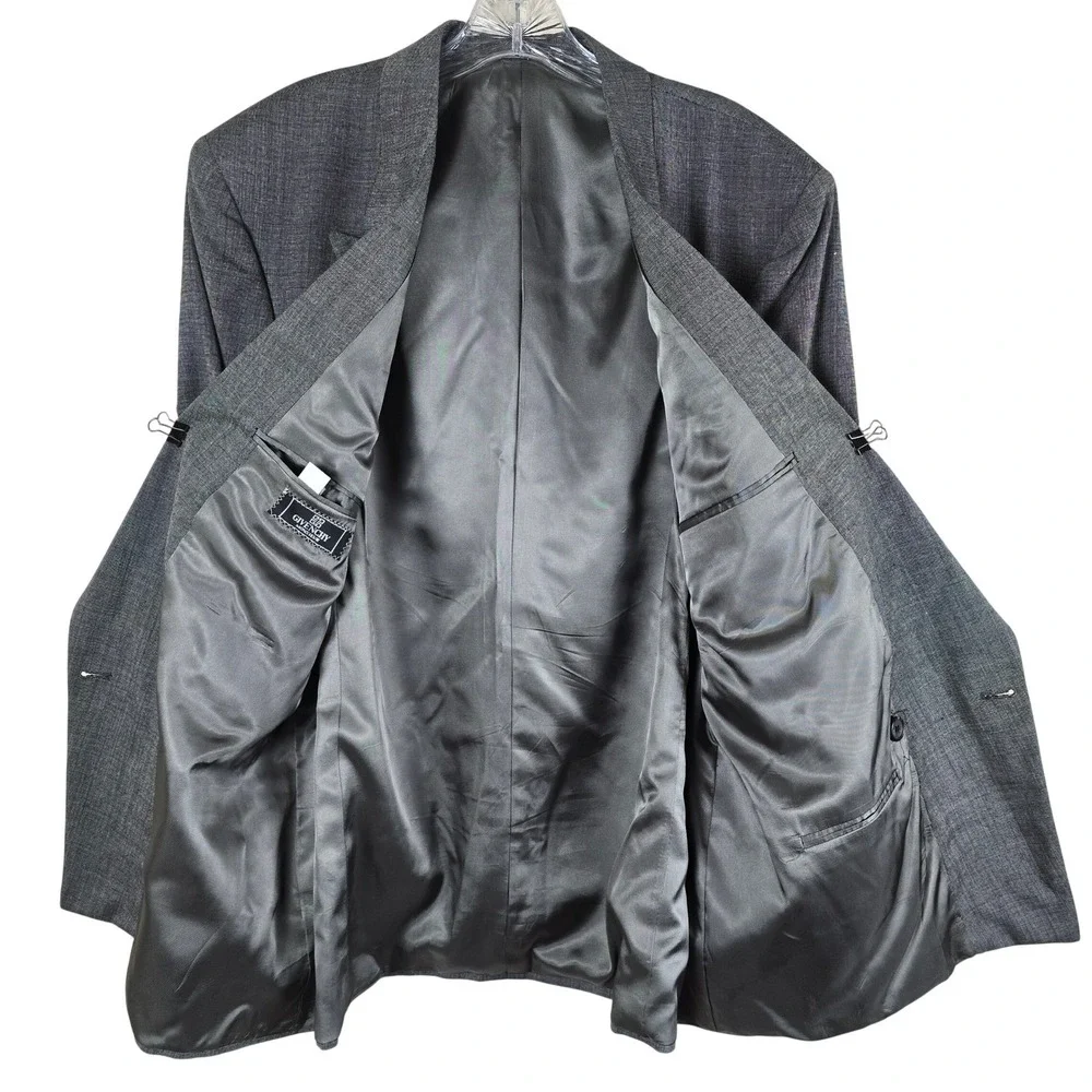 Givenchy Monsieur Vintage Double-Breasted‎ Blazer - Gray Micro-Check